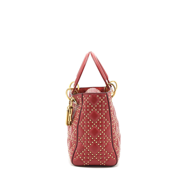 Dior Studded Lady Dior Red GHW interior