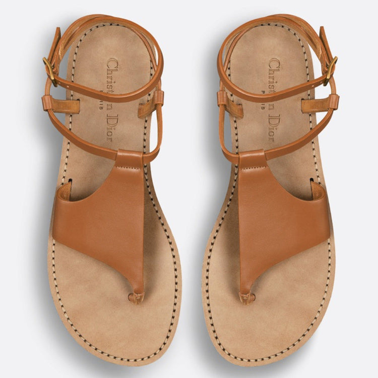 Dior Sun thong sandal leather sole with Christian Dior star